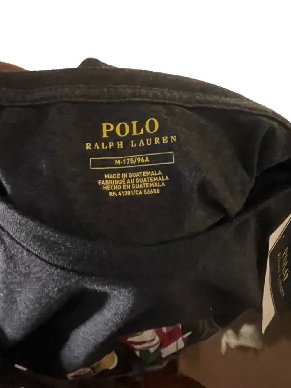 NWT Polo Ralph Lauren Polo Bear Long Sleeve Shirt Mens Medium Charcoal Grey Coco